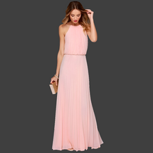 Load image into Gallery viewer, Halter Bridesmaids Maxi Dress