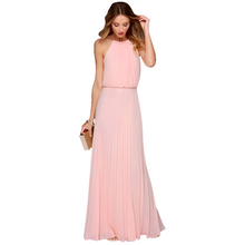 Load image into Gallery viewer, Halter Bridesmaids Maxi Dress