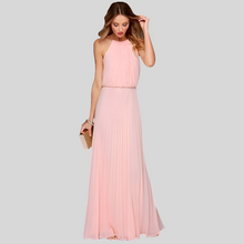 Load image into Gallery viewer, Halter Bridesmaids Maxi Dress