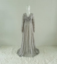 Load image into Gallery viewer, Boho Style Maternity Photography Dress Sides Slit Hollow Out Lace