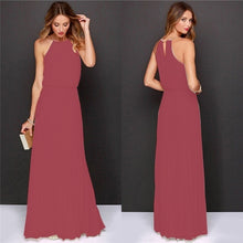 Load image into Gallery viewer, Halter Bridesmaids Maxi Dress
