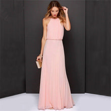 Load image into Gallery viewer, Halter Bridesmaids Maxi Dress