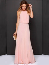 Load image into Gallery viewer, Halter Bridesmaids Maxi Dress