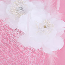 Load image into Gallery viewer, Beautiful Bird Cage Veil Netting Face Short Feather Flower Bridal Fascinator Accessory
