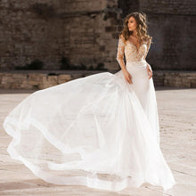 Load image into Gallery viewer, The Sales Rack-Boho Bridal Dress Elegant Lace Appliques New Design - A Thrifty Bride Shop