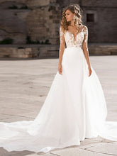 Load image into Gallery viewer, The Sales Rack-Boho Bridal Dress Elegant Lace Appliques New Design - A Thrifty Bride Shop