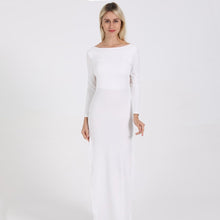 Load image into Gallery viewer, Long Sleeve Elegant Party/Bridal Maxi Dress Side High Split Backless And Sexy