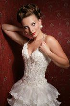 Load image into Gallery viewer, Sexy Hi-Lo Style Ruffled Organza Skirt Long Back Wedding Dress - A Thrifty Bride Shop