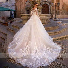 Load image into Gallery viewer, Sexy Sweetheart Lace Mermaid Wedding Dress with Detachable Train Off Shoulder Long Sleeve 2 In 1 - A Thrifty Bride Shop