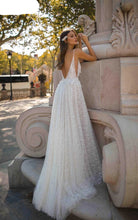 Load image into Gallery viewer, A-line Sparkling Lace Spaghetti Straps Side Split Beach Bride Wedding Dress - A Thrifty Bride Shop