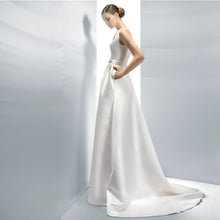 Load image into Gallery viewer, Stunning Wedding Dress With Crystal Belt And Pockets Customized Sizes - A Thrifty Bride Shop