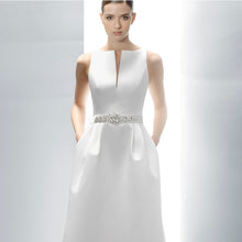 Load image into Gallery viewer, Stunning Wedding Dress With Crystal Belt And Pockets Customized Sizes - A Thrifty Bride Shop