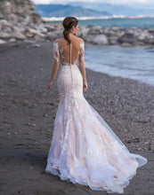 Load image into Gallery viewer, Seductive White/Ivory Mermaid Wedding Dress Long Sleeve Lace Appliques Custom Made - A Thrifty Bride Shop