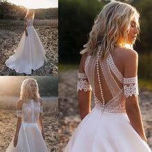 Load image into Gallery viewer, The Sales Rack-Bridal Dress New Design Lace And Satin With Button Back