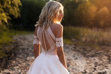 Load image into Gallery viewer, The Sales Rack-Bridal Dress New Design Lace And Satin With Button Back