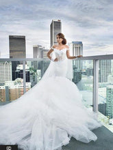 Load image into Gallery viewer, Sexy Off The Shoulder Mermaid Wedding Dress Long Sleeves Custom Made - A Thrifty Bride Shop