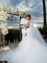 Load image into Gallery viewer, Sexy Off The Shoulder Mermaid Wedding Dress Long Sleeves Custom Made - A Thrifty Bride Shop