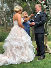 Load image into Gallery viewer, Plus Size Sweetheart Bridal Dress  Design Cascading Ruffles And Lace Applique