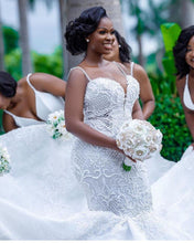 Load image into Gallery viewer, Luxury Mermaid Wedding Dress Also Available in Plus Size Handmade Beading Stunning