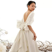 Load image into Gallery viewer, Vintage Inspired Matted Satin Wedding Dress With Big Bow Elegant Awe Inspiring