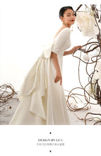 Load image into Gallery viewer, Vintage Inspired Matted Satin Wedding Dress With Big Bow Elegant Awe Inspiring