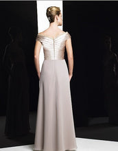Load image into Gallery viewer, Mother Of The Bride/Groom Dress A-line Off The Shoulder Chiffon Lace Features Flower At Waist Long