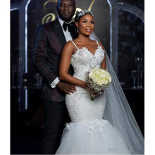 Load image into Gallery viewer, Stunning Mermaid Wedding Dress Featuring Sexy Open Back And Beaded Lace Handmade Bridal Gown Also in Plus Size