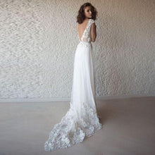Load image into Gallery viewer, The Sales Rack-Sexy Bridal Dress Boho Style Backless With 3D Appliques Lace V Neck And Court Train