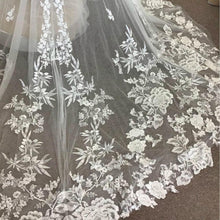 Load image into Gallery viewer, Bohemian Beach A Line Wedding Dress Beautiful Tulle Skirt Backless Lace Appliqued &amp; Plunging Bodice