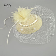 Load image into Gallery viewer, Vintage Birdcage Net Bridal Hats With Feather Pearl  Fascinator With Face Veil Accessory