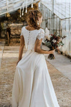 Load image into Gallery viewer, A-line Bohemian Two Piece Lace Crop Top Wedding Dress Light And Fun