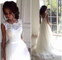 Load image into Gallery viewer, Beautiful Lace Up Princess Wedding Dress Featuring High Neck Multi Layers Skirt And A-line Bodice