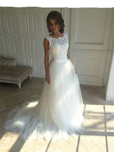 Load image into Gallery viewer, Beautiful Lace Up Princess Wedding Dress Featuring High Neck Multi Layers Skirt And A-line Bodice