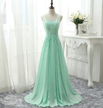 Load image into Gallery viewer, Lovely Tulle And Chiffon V neck A-line Bridesmaid Floor Length Dress