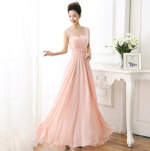 Load image into Gallery viewer, Lovely Tulle And Chiffon V neck A-line Bridesmaid Floor Length Dress