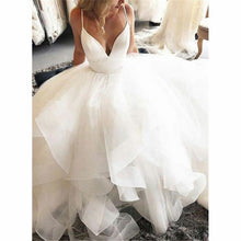 Load image into Gallery viewer, Beach Wedding Dress With Appliques Lace And Sexy Spaghetti Straps And Low Back