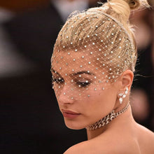 Load image into Gallery viewer, Bling Diamante Hair Hoop Headband Veil Rhinestone Crystals Birdcage Veil
