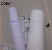 Load image into Gallery viewer, 2 FT Long Lace Bridal Veil  With Comb Blusher Bride Headpiece Accessory