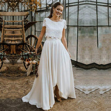 Load image into Gallery viewer, A-line Bohemian Two Piece Lace Crop Top Wedding Dress Light And Fun