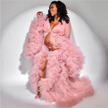 Load image into Gallery viewer, Maternity Ruffled Kimono Robe For Photo Shoot