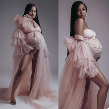 Load image into Gallery viewer, Ruffled Luxury Gown for Mother To Be Photo Shoot