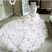 Load image into Gallery viewer, Crystal Mermaid Wedding Dress available in Plus Sizes Features Sweetheart Lace-up Corset