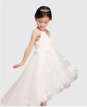 Load image into Gallery viewer, Glitz Spaghetti Straps Princess Flower Girl/Pageant Dress With Long Train - A Thrifty Bride Shop
