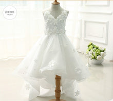Load image into Gallery viewer, Glitz Spaghetti Straps Princess Flower Girl/Pageant Dress With Long Train - A Thrifty Bride Shop