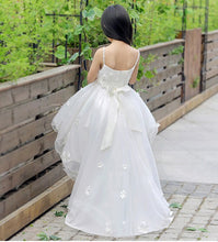 Load image into Gallery viewer, Glitz Spaghetti Straps Princess Flower Girl/Pageant Dress With Long Train - A Thrifty Bride Shop
