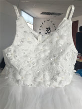 Load image into Gallery viewer, Glitz Spaghetti Straps Princess Flower Girl/Pageant Dress With Long Train - A Thrifty Bride Shop