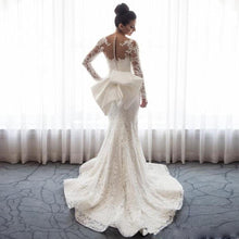 Load image into Gallery viewer, Long Sleeve Mermaid Detachable Tail And Applique Wedding Dress Free Shipping - A Thrifty Bride Shop