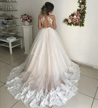 Load image into Gallery viewer, V-Neck Tulle with Appliques A Line Boho Bride/Wedding Dress Vestido De Novia Free Shipping - A Thrifty Bride Shop