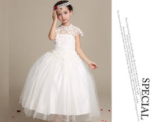 Load image into Gallery viewer, Elegant Flower Girl Dress Long Lace Princess Style - A Thrifty Bride Shop