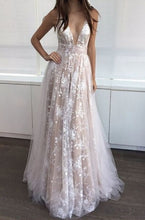 Load image into Gallery viewer, Women Vestido Beach  Perspective Lace Deep V-neck Sequin Floor-Length Maxi Dress Open Back Long Dress Women Party Dress 2018 - A Thrifty Bride Shop
